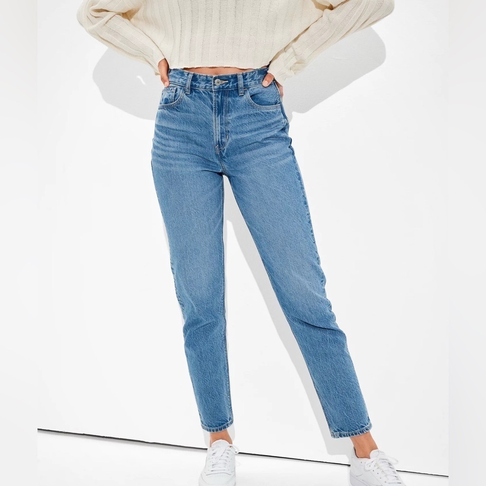 AMERICAN EAGLE The Jeans Redesign Sz 18 Mom High Rise Medium Ankle Jeans NEW